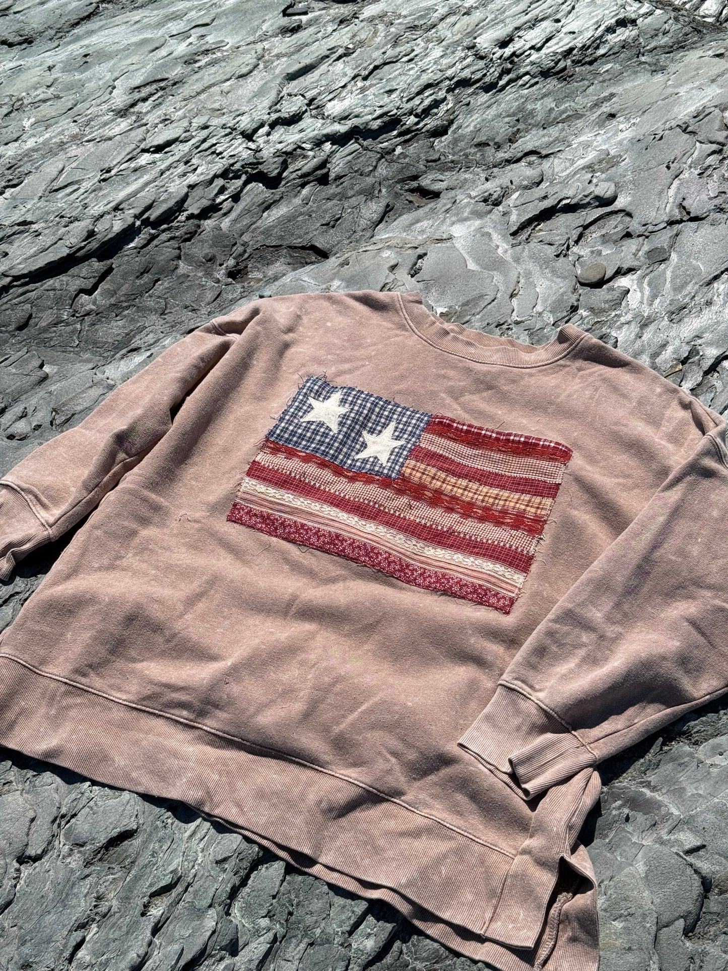 American Flag Patchwork Crew