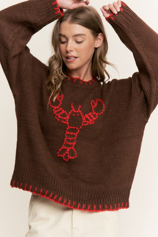 Stitched Lobster Sweater 