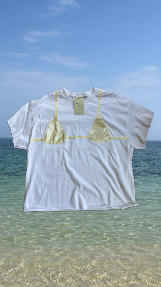 Butter Yellow Satin Kini Tee