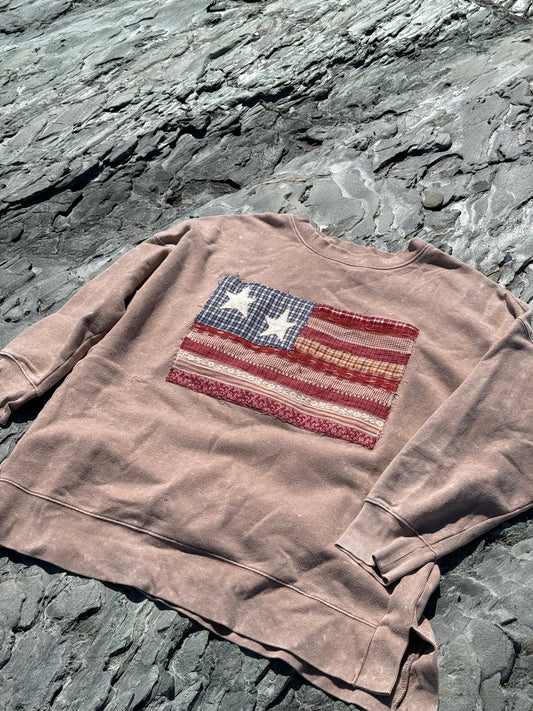 American Flag Patchwork Crew