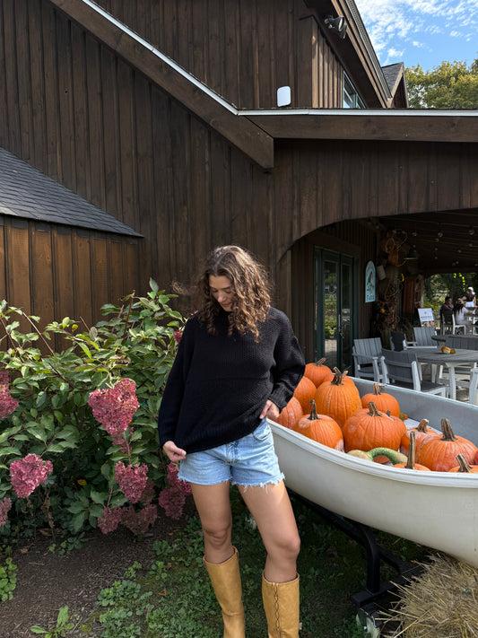 Lorelai Black Mockneck Sweater