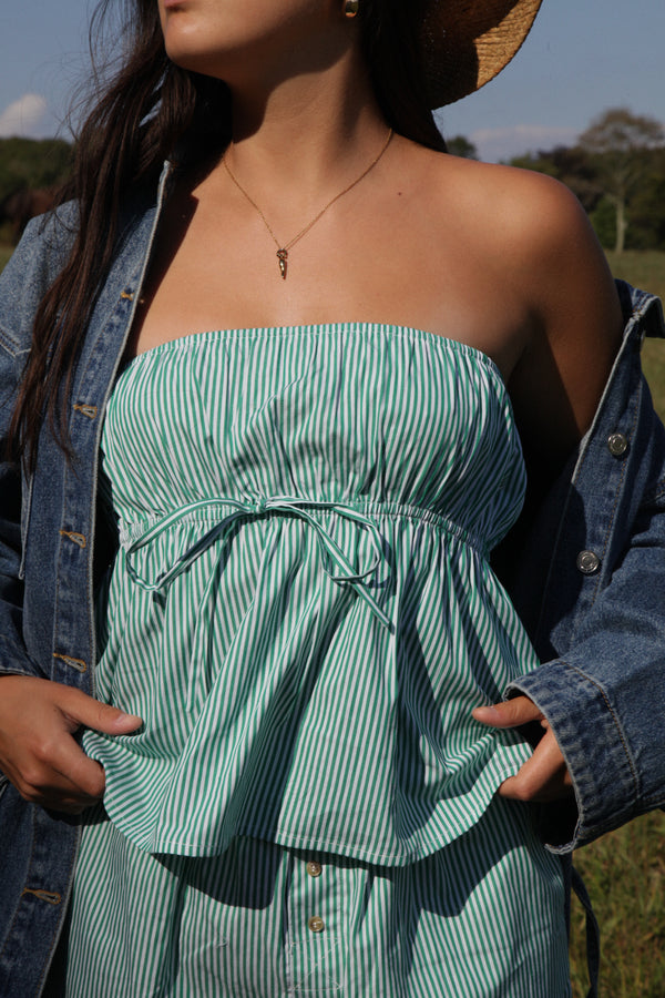 Poplin Striped Top
