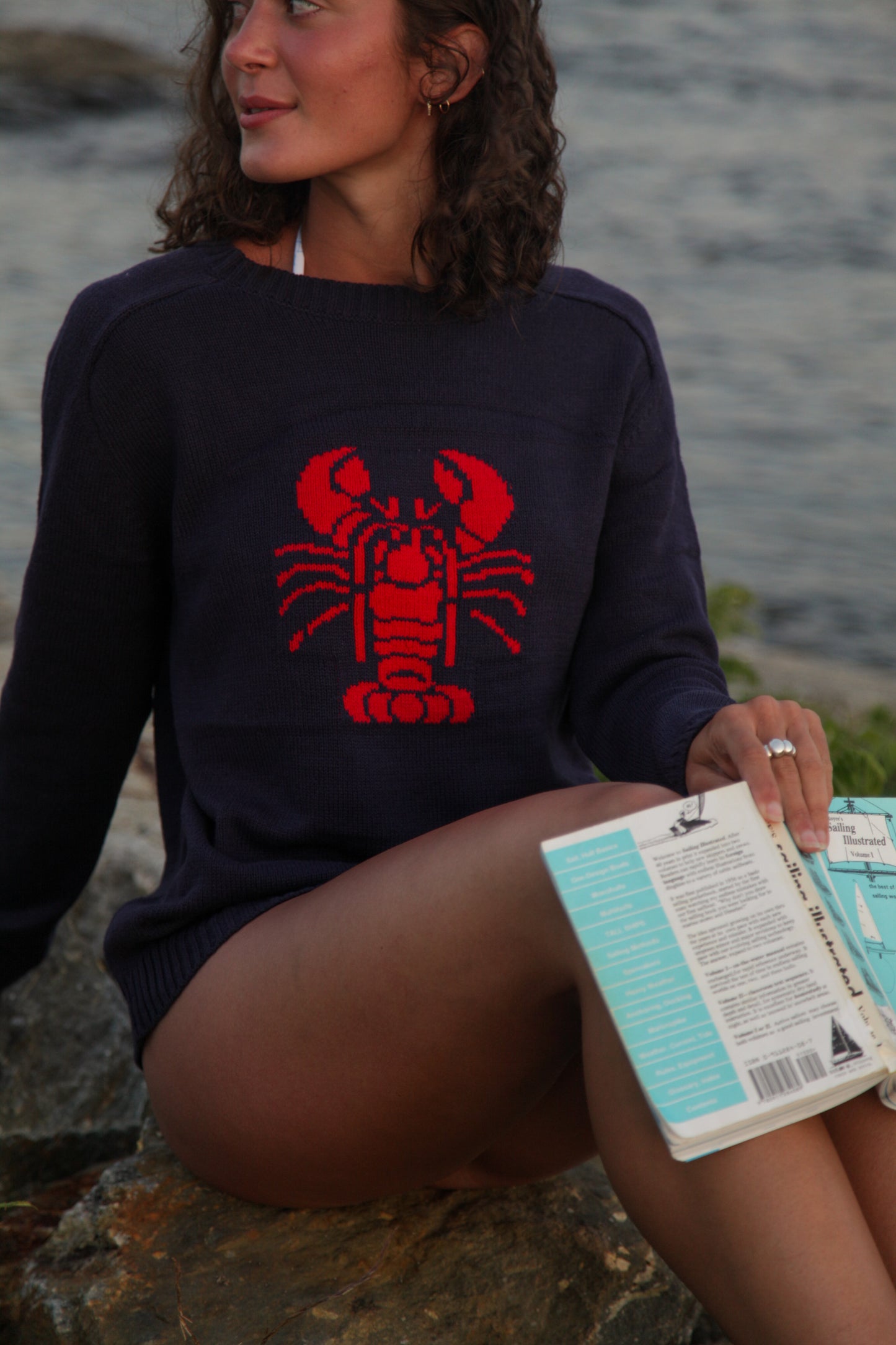 Navy Lobster Sweater
