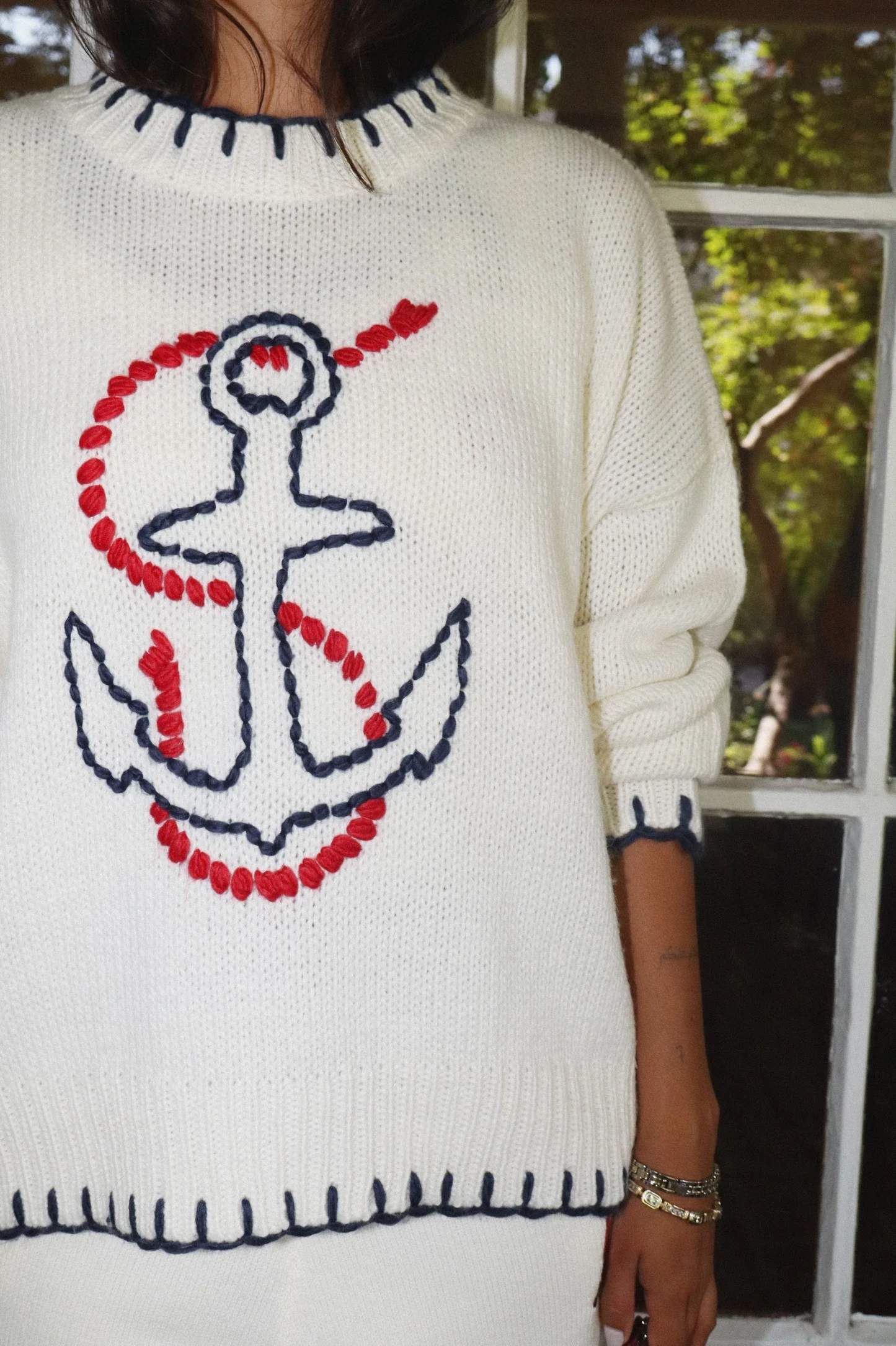 Stitched Anchor Knit Sweater