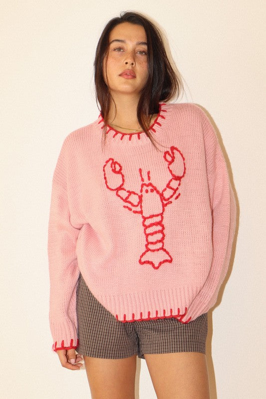 Stitched Lobster Sweater ￼