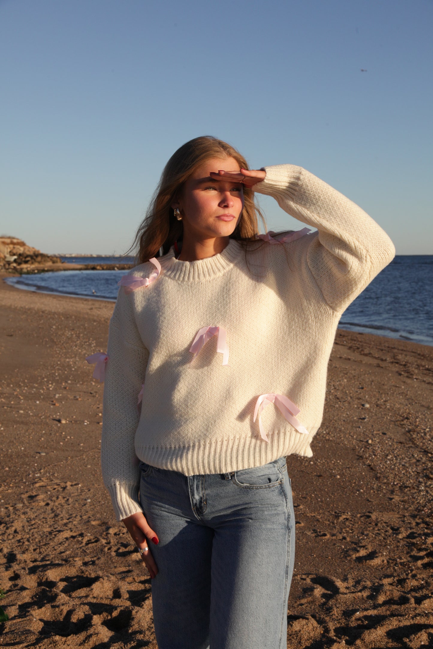 Torey Pink Ribbon Sweater