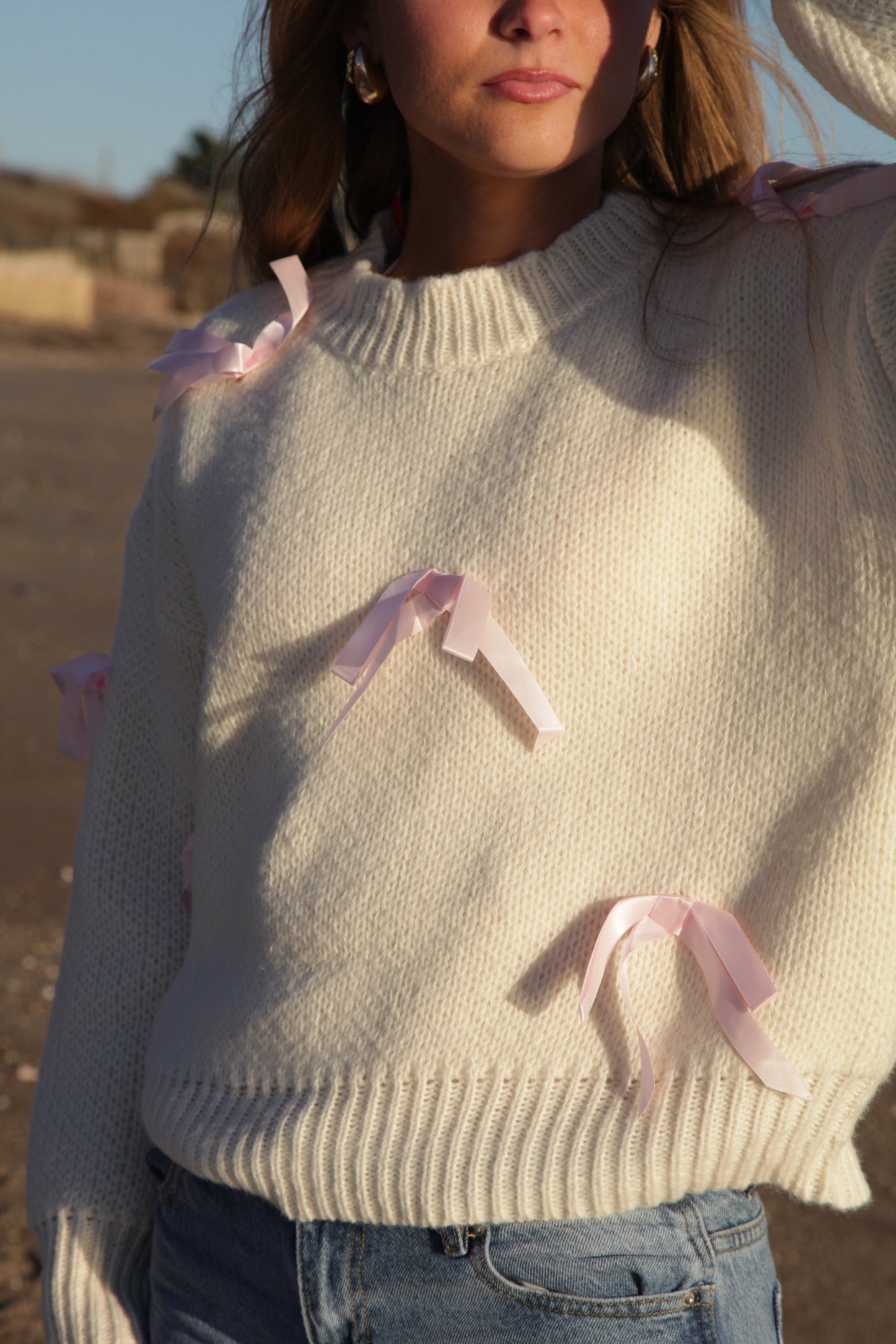 Torey Pink Ribbon Sweater