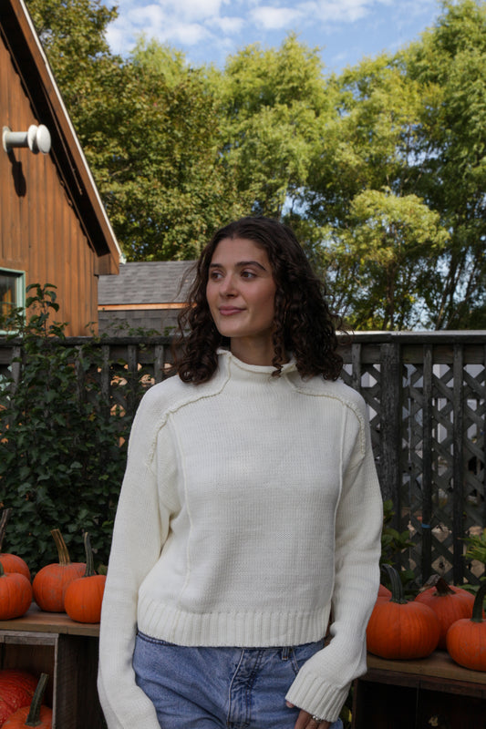Cream Mockneck Sweater