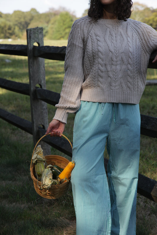 Poplin Striped Pants