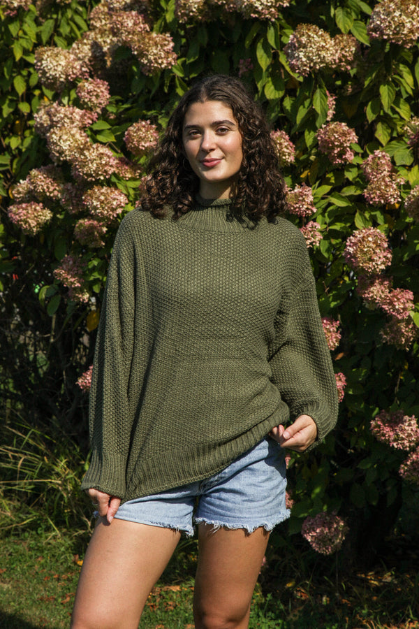 Lorelai Olive Mockneck Sweater