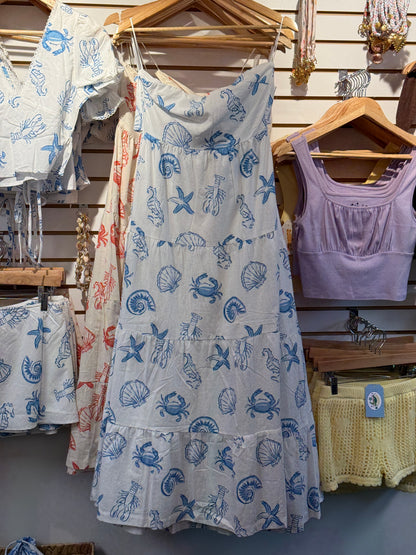 Coastal Summer Strapless Dress