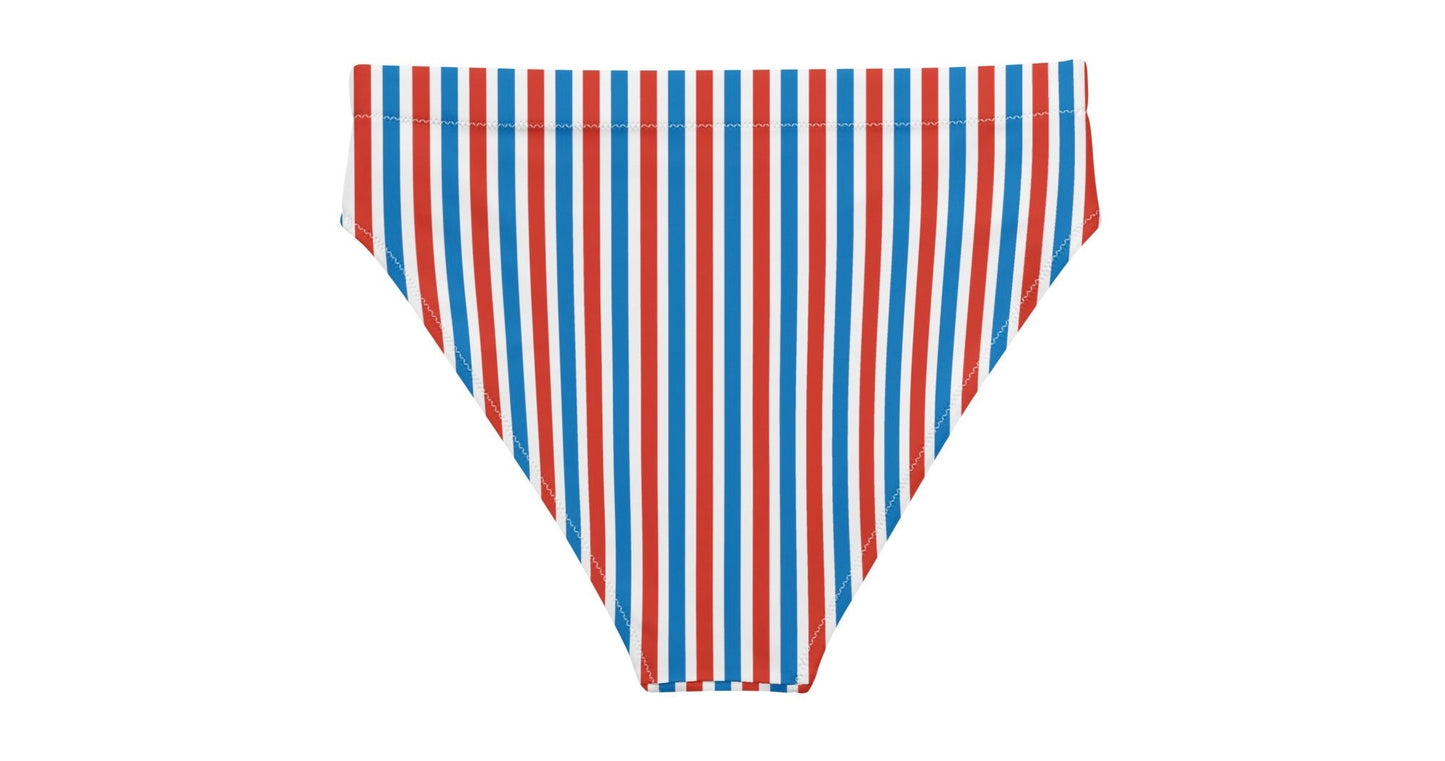 Fourth of July Striped High Waisted Bottom