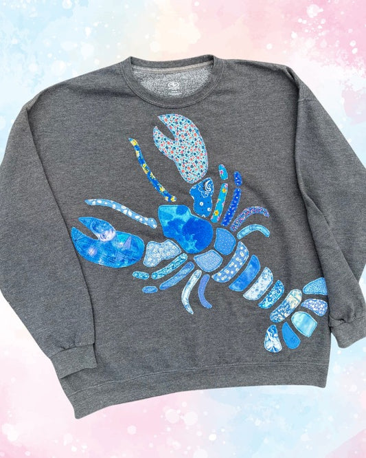 Blue Lobster Patchwork Crew