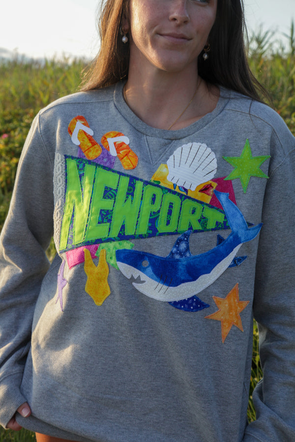 Limited Edition Newport Shark Pennant Crewneck