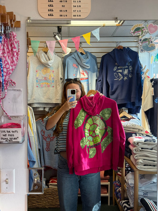Patchwork Peace Turtle Zip Up