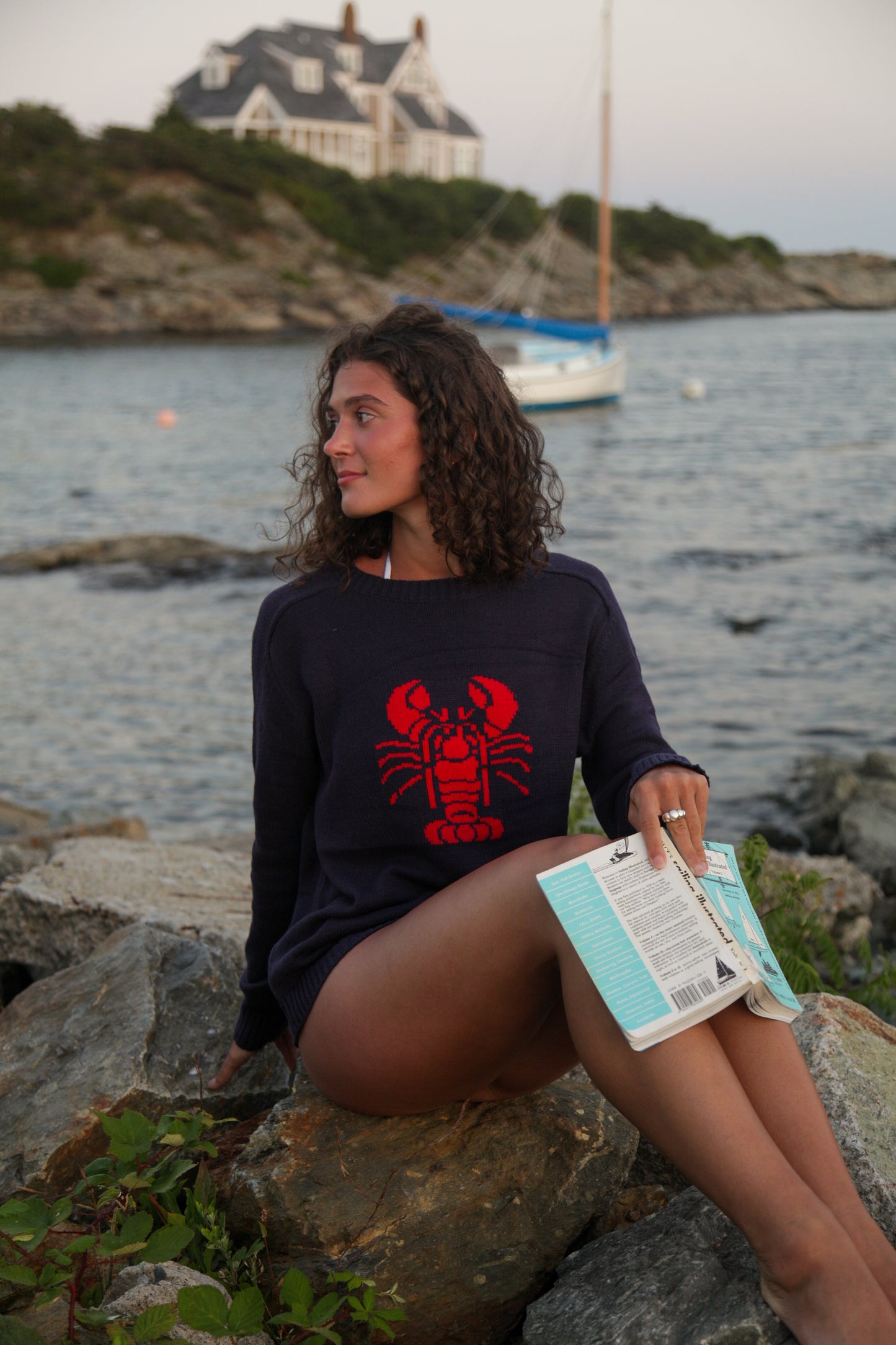 Navy Lobster Sweater