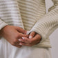 Oatmeal Striped Layered Sweater