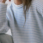 Baby Blue Striped Layered Sweater