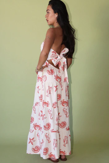 Coastal Summer Strapless Dress