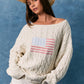 Cable Knit American Flag Sweater