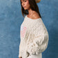 Cable Knit American Flag Sweater