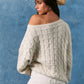 Cable Knit American Flag Sweater
