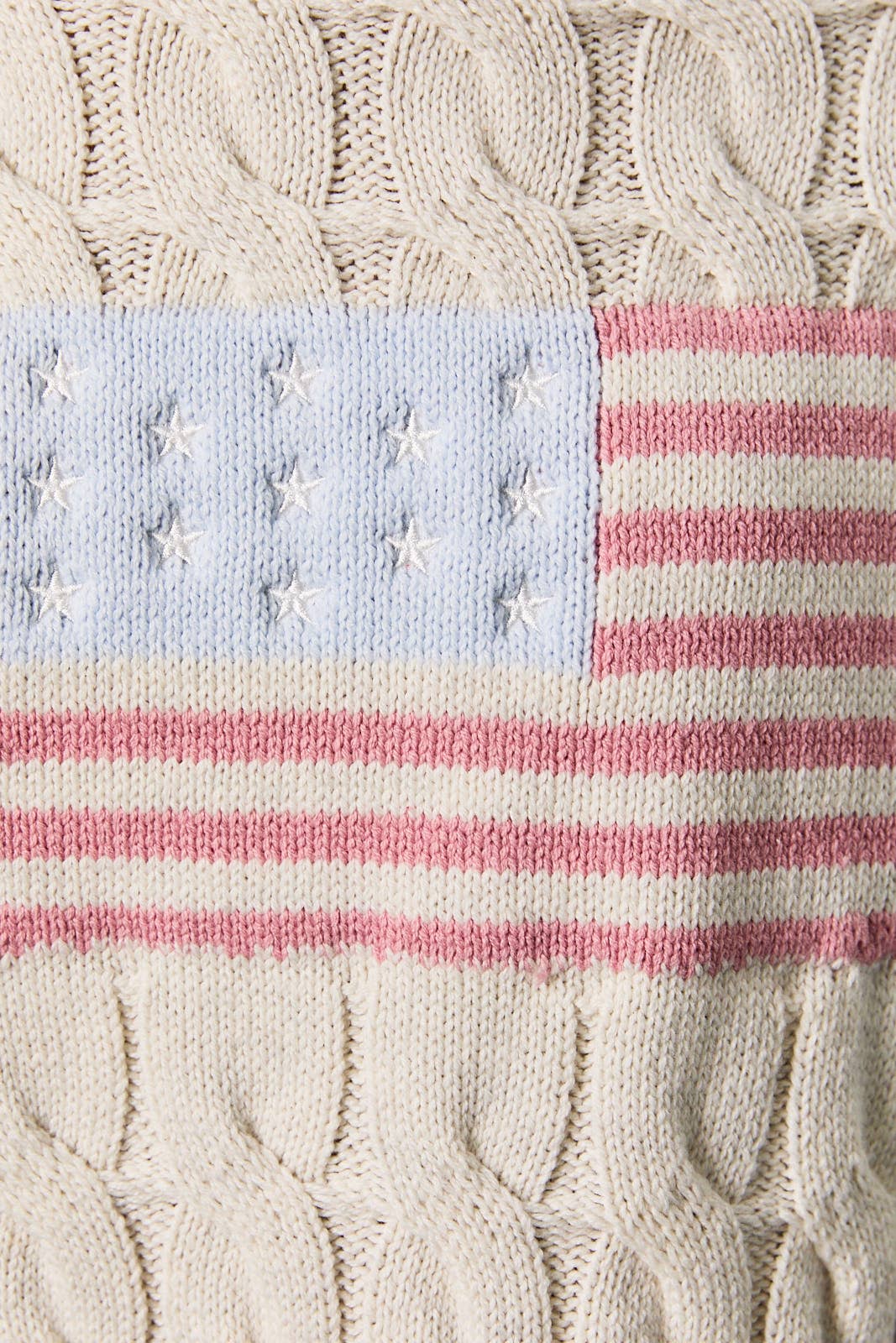Cable Knit American Flag Sweater